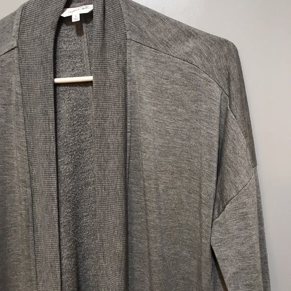 Soma Wknd Gray Knit Cardigan Comfy Lounge Sweater Size S Small Jersey Pockets - Picture 2 of 7